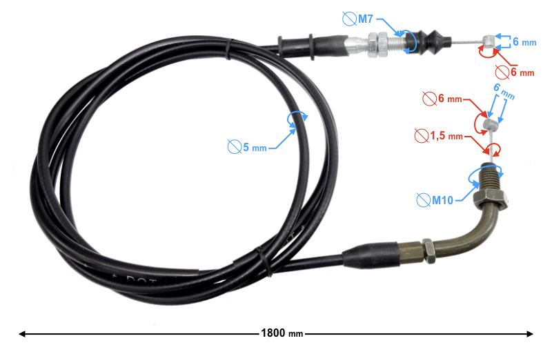 Linka gazu skuter Barton Huragan Euro 4 180cm