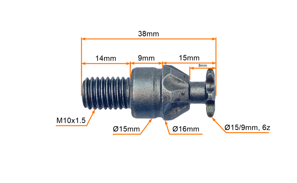 Zębatka przód z wałkiem 6 zębów 25H Pocket Bike