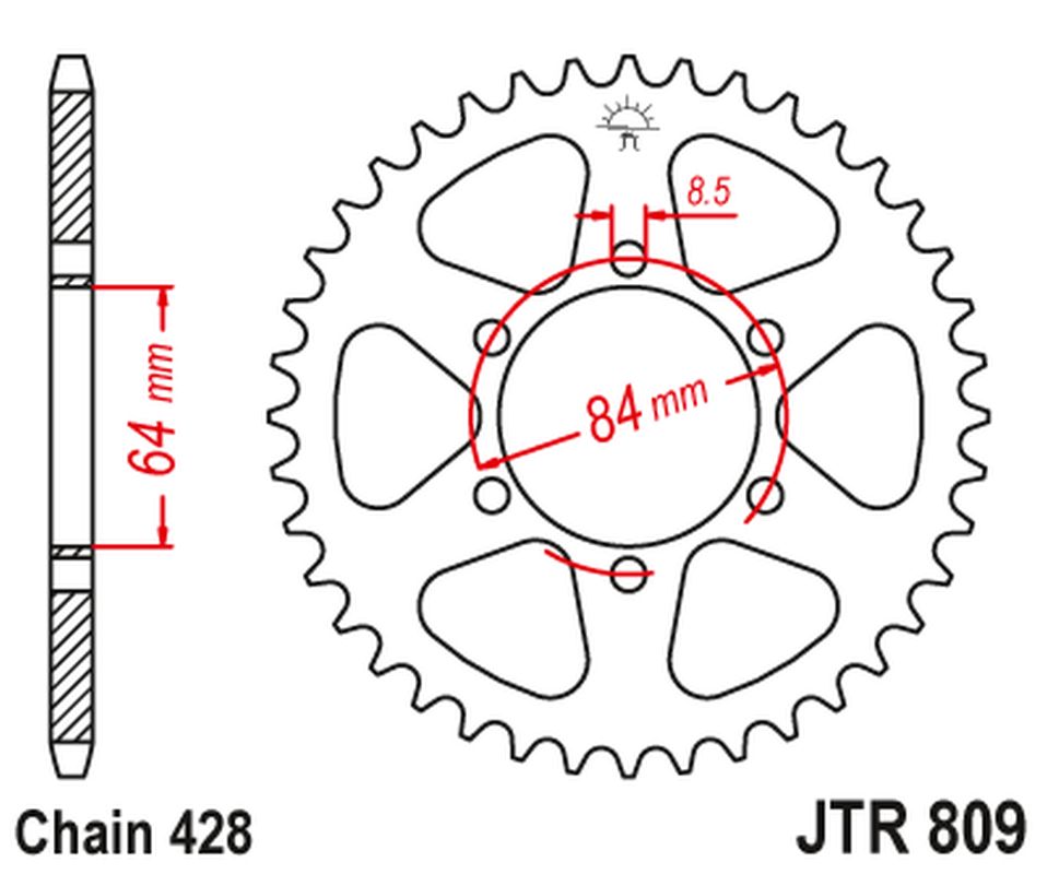 JT zębatka tylna 55z 428 Suzuki DR 125 TS 125 Kreidler Enduro Supermoto 125