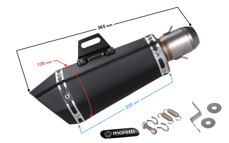 Tłumik tuningowy sportowy uniwersalny czarny