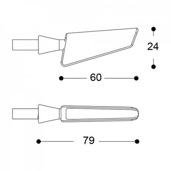 Kierunkowskazy SQ-LED B-LUX Czarne Barracuda Para