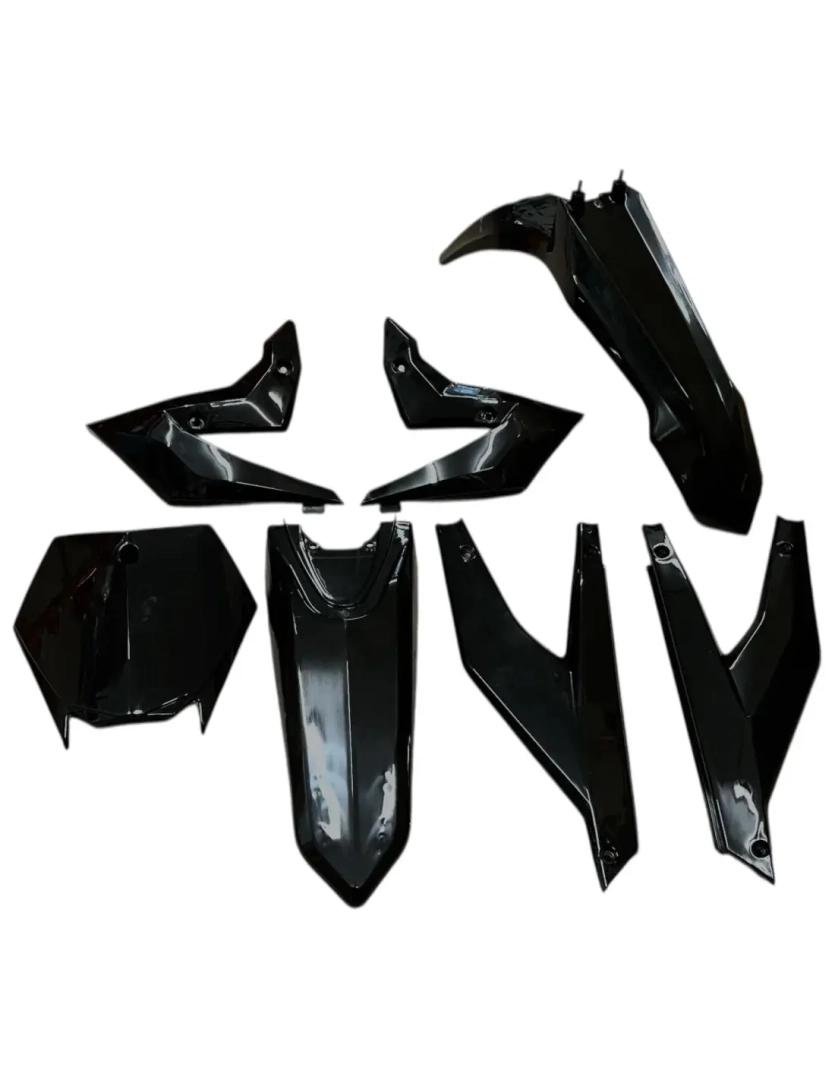 Plastiki kompletne czarne dirtbike MRF E-Dirt 6.0