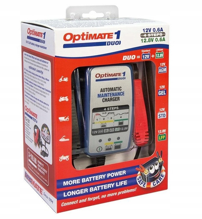 Ładowarka akumulatorów Optimate 1 DUO 12V 0.6A 2-20AH AGM GEL STD LIFEPO4