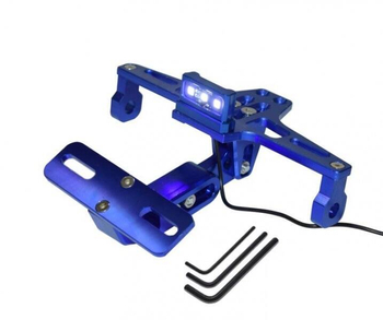 Uchwyt tablicy rejestracyjnej uniwersalny niebieski z podświetleniem Led