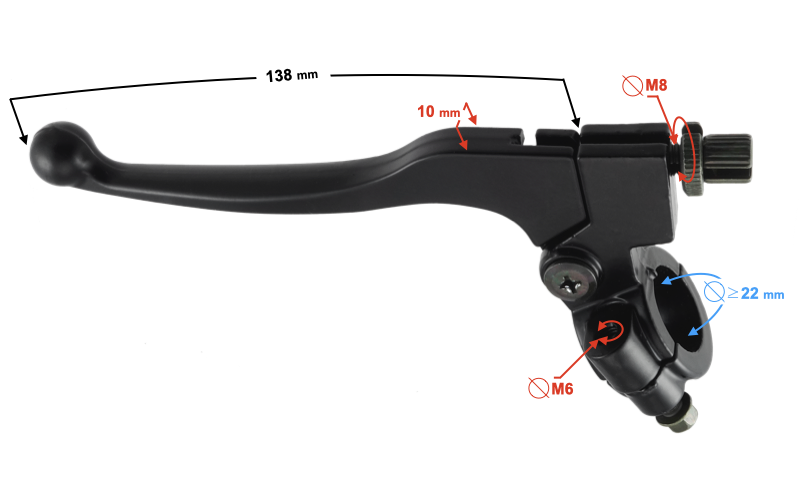 Dźwignia sprzęgła KLAMKA CROSS ENDURO KXD MRF KAYO CROSS LONCIN 125 140