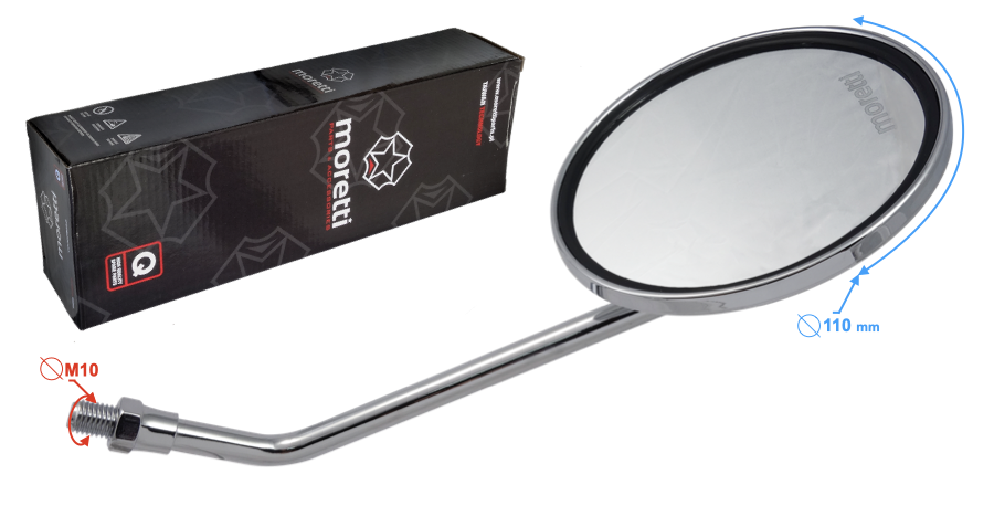 Lusterka do motocykla chrom z homologacją M10