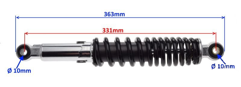 Amortyzator tył skuter 2T 4T Longjia LJ125T-8M 331mm 363mm