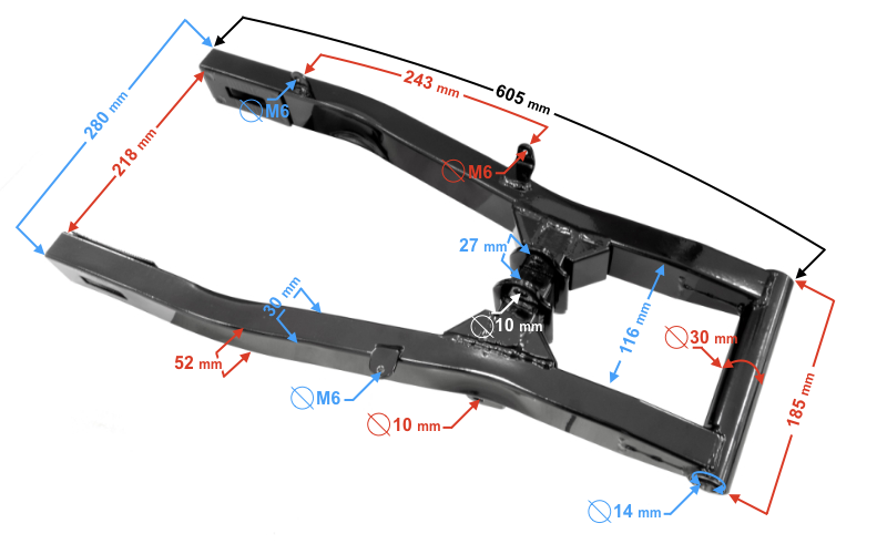 Wahacz tylnego zawieszenia do motoroweru Barton FR 2
