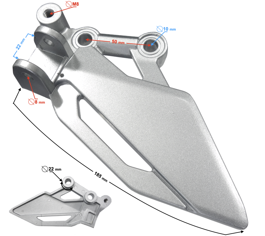 Wspornik podnóżka przedniego lewy Barton Blade R