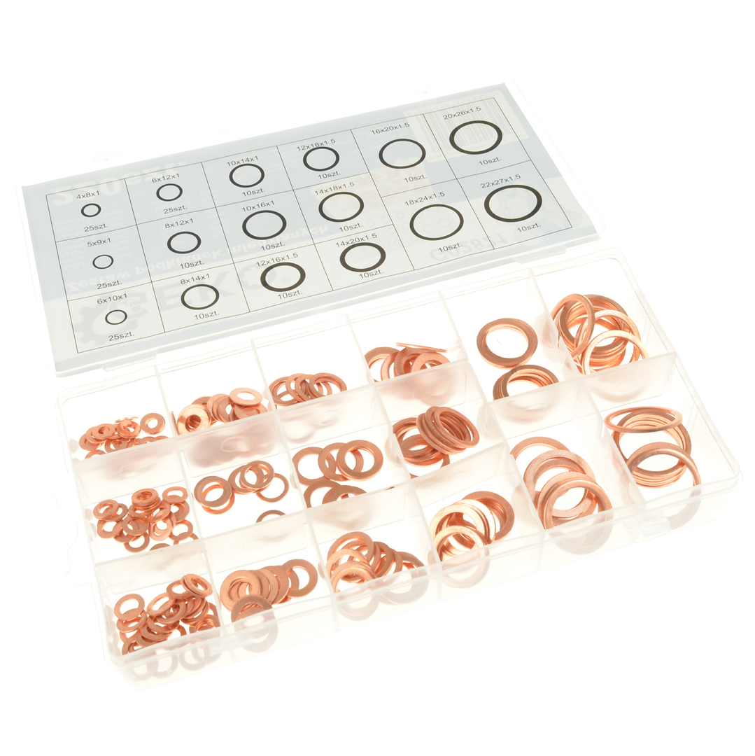 Zestaw podkładek miedzianych 16 rozmiarów 220szt.