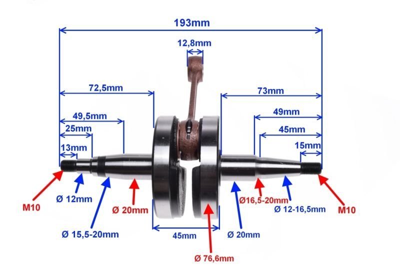 Wał Korbowy Derbi Senda 50 EBE050