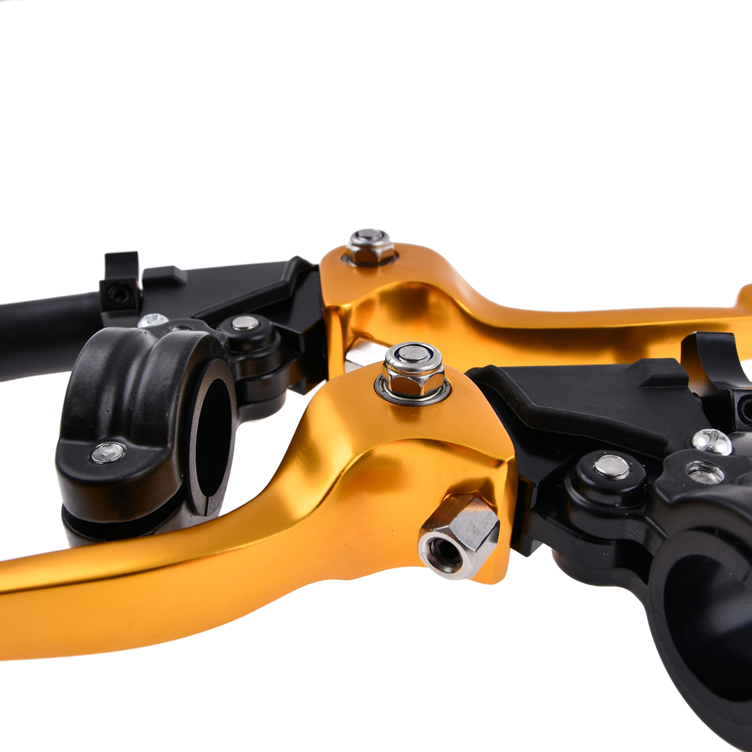 Dźwignia hamulca sprzęgła + obejmy złote Simson DPR