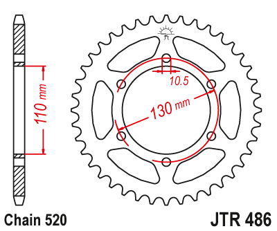 JT Zębatka tył 41z 520 Kawasaki GPZ 500 Z400 EX400 EX500 ZR550
