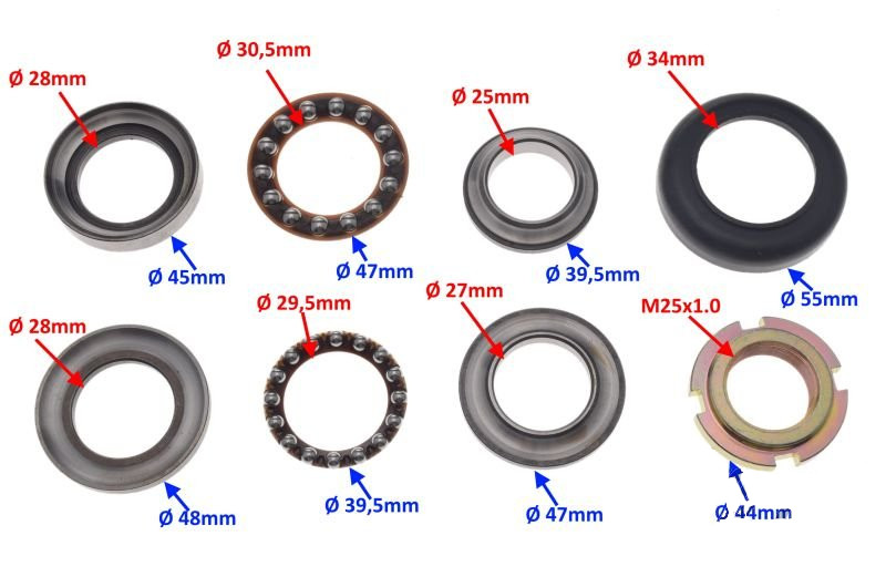 Łożyskowanie kierownicy komplet junak 126 zestaw