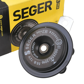 Klakson sygnał dźwiękowy 12V czarny Seger Homologacja E1