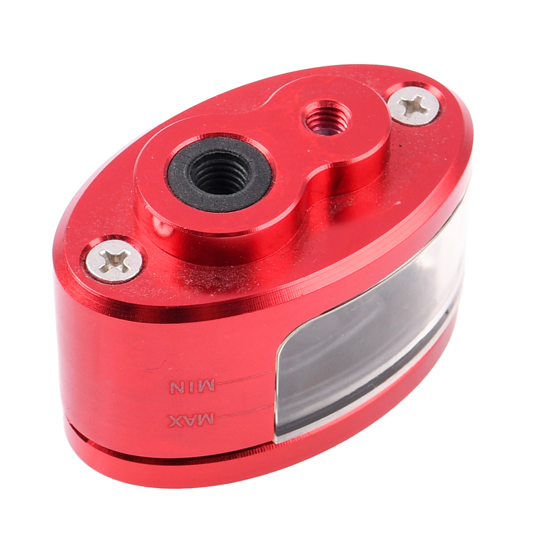 Zbiorniczek płynu hamulcowego aluminiowy czerwony