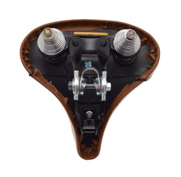 Siedzenie rowerowe na sprężynie szerokie brązowe