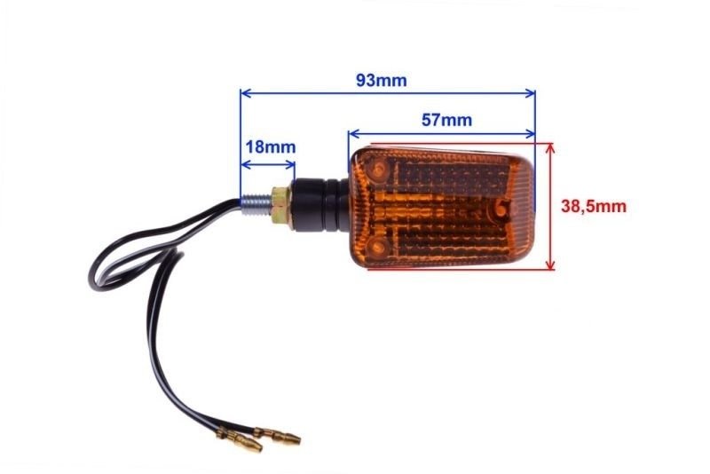 Kierunkowskaz mini czarny pomarańczowy krótki