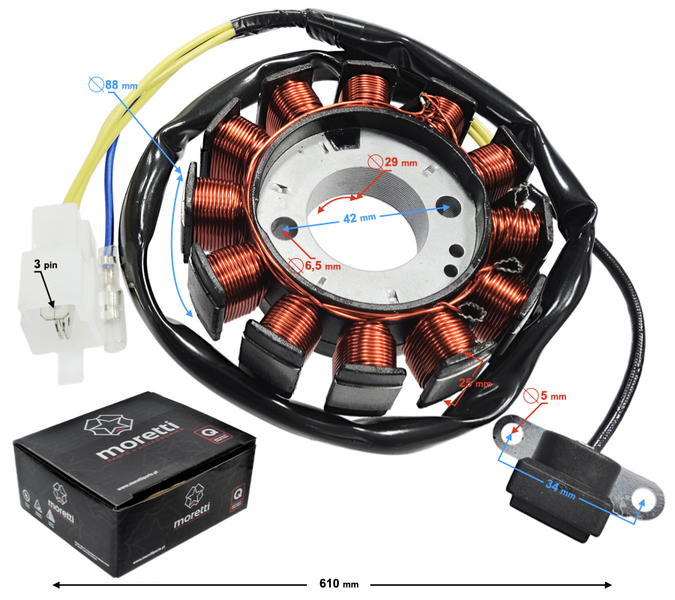 Iskrownik stator stojan skuter 4T 50cc 12-cewek E4