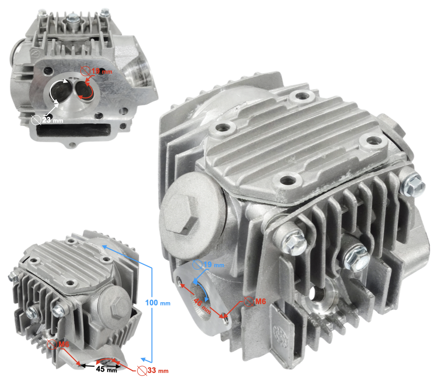 Głowica do silnika poziomego 152FMH 110cc 4T 4-biegowy manual