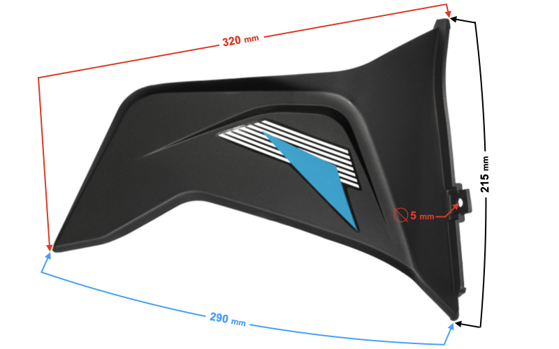 Obudowa owiewka przednia dolna prawa niebieska do motoroweru Barton FR 2