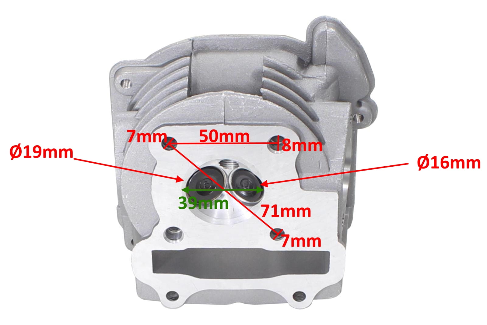 Głowica Cylindra Krótkie Zawory Gy6 4T 50ccm Kpl
