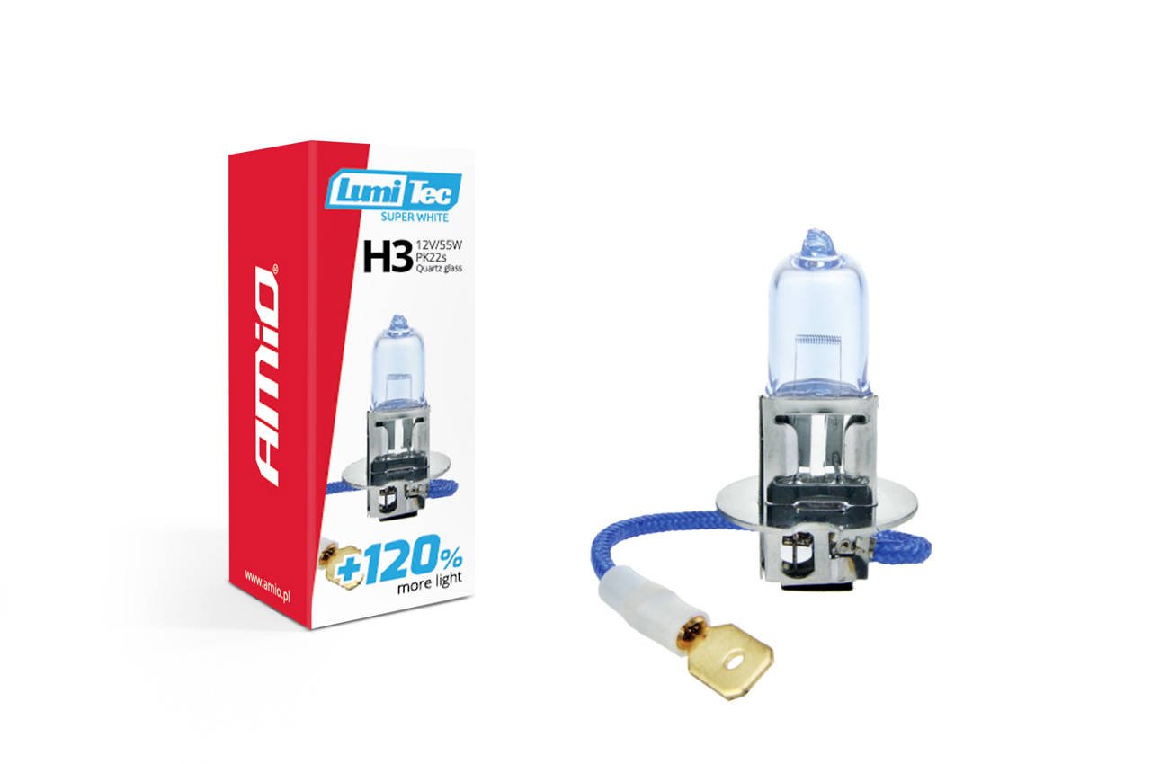 Żarówka H3 12V 55W SuperWhite +120% Przeciwmgielne