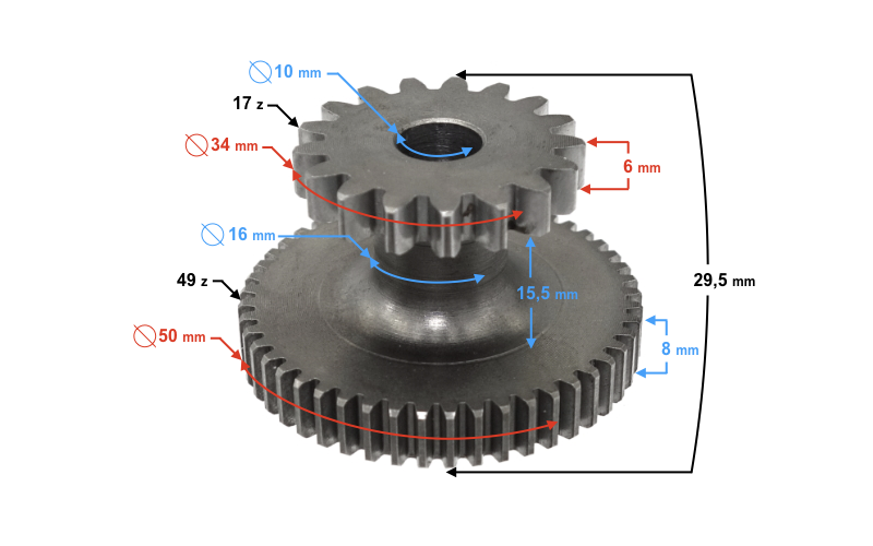 Zębatka Pośrednia Rozrusznika Barton Falcon 125ccm