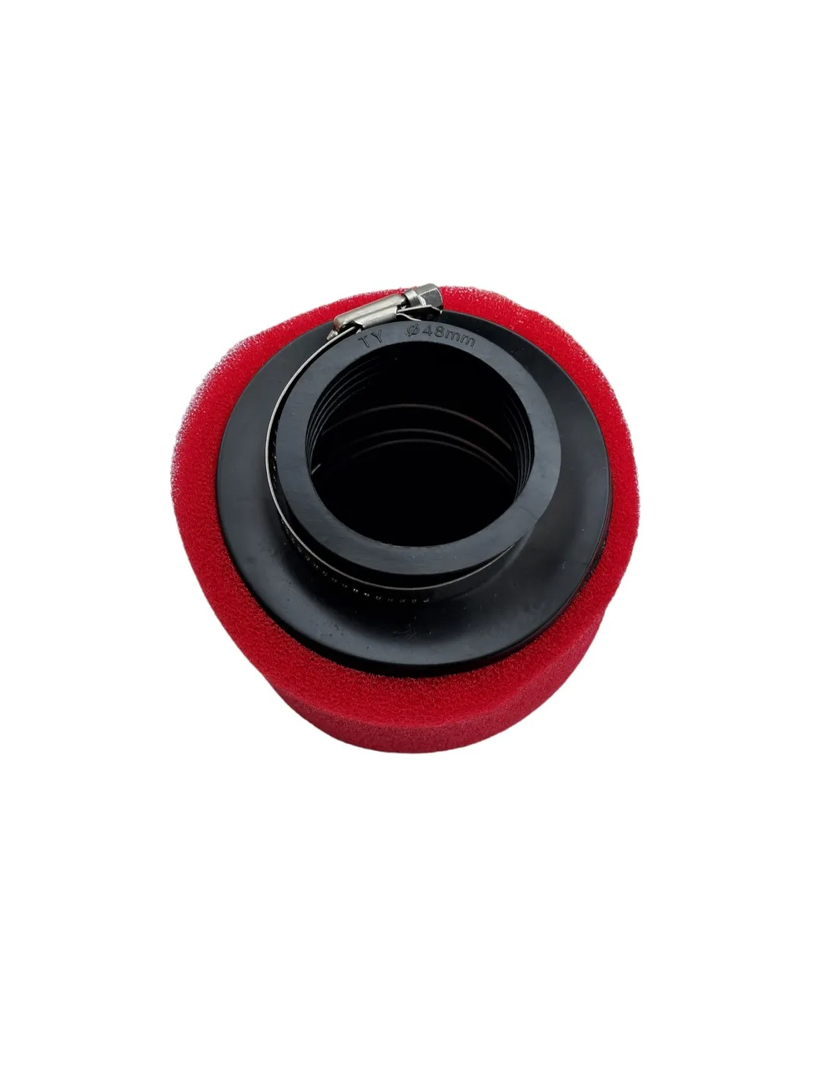 Filtr powietrza gąbkowy 48mm prosty czerwony pitbike MRF