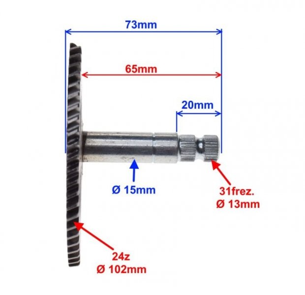 Wałek rozrusznika nożnego Yamaha BWS MBK 50