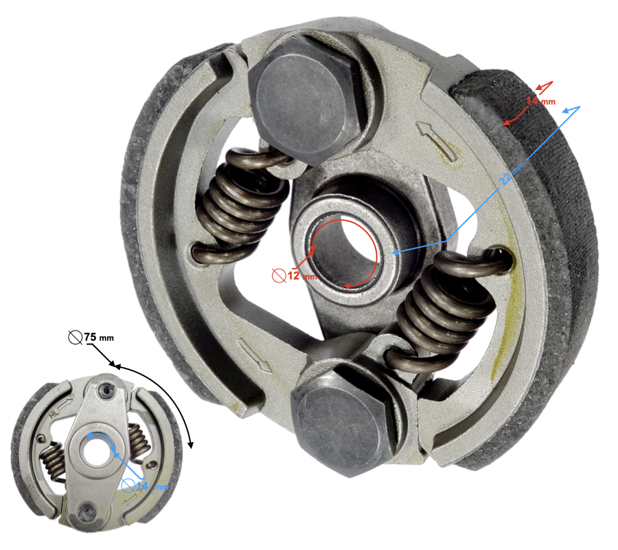 Sprzęgło Mini Pocket Bike Cross Atv Quad 2 sprężyny Mocne