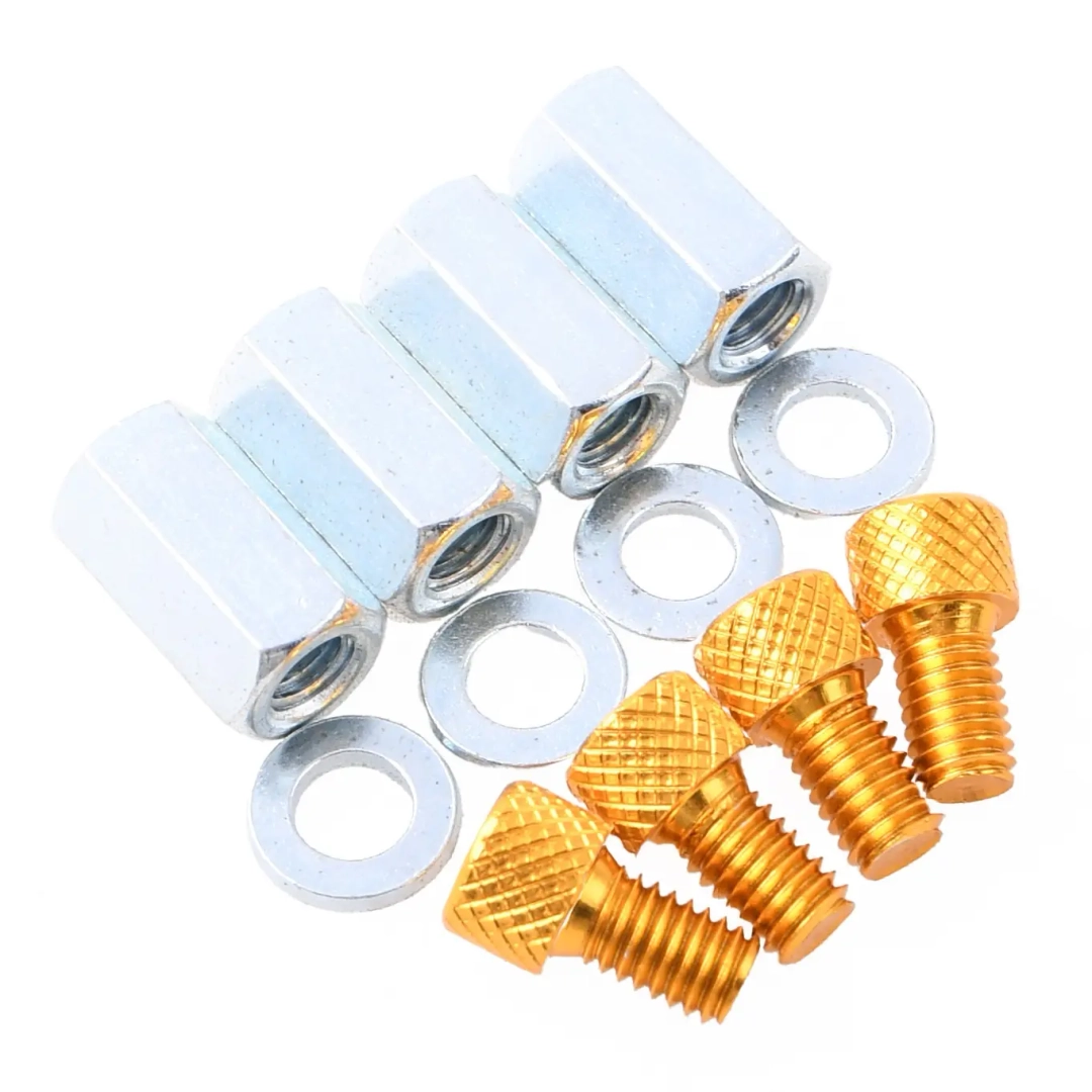 Nakrętki szpilki cylindra + zaślepki imbusowe złote Simson Jawa 50 DPR