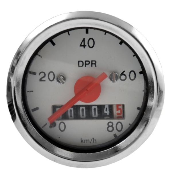 Licznik prędkościomierz 80km/h 48mm biała tarcza Simson KR51 DPR Classic
