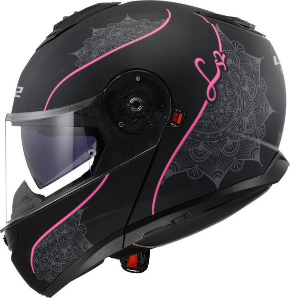Kask szczękowy LS2 FF908 STROBE II LUX M.BLACK PINK homologacja ECE 22.06