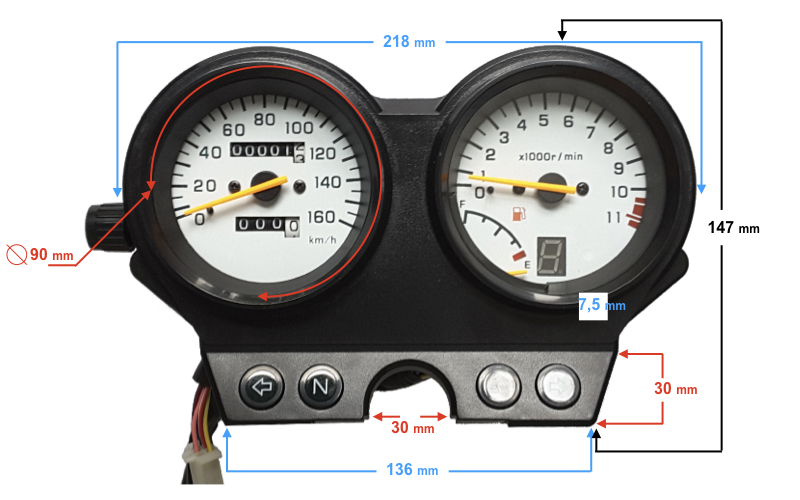 Licznik prędkościomierz motocykl Barton Fighter 2