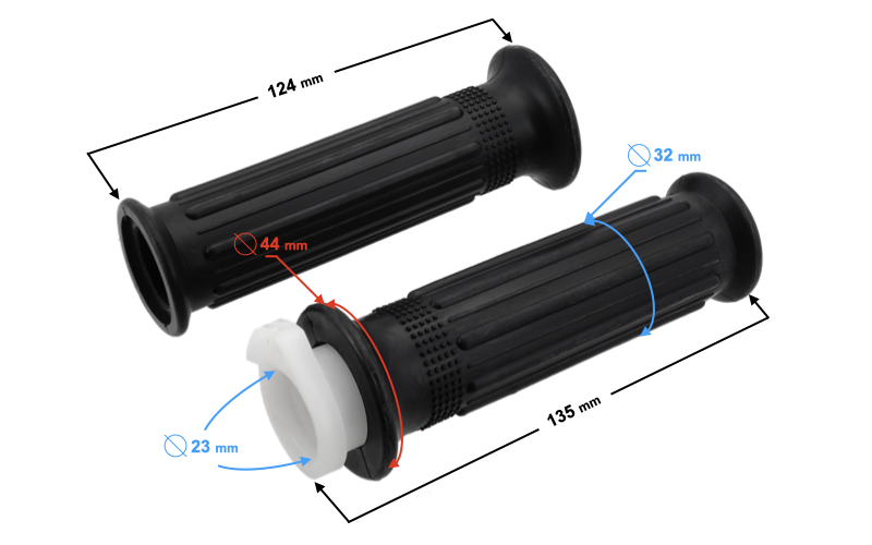 Manetka kierownicy Romet Ogar 202 - Manetki Rolgaz Lewa + Prawa
