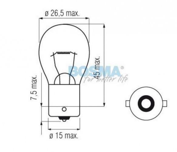Żarówka BOSMA 12V 21W BA15s P21W (1529)