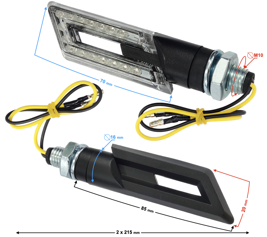 Kierunkowskazy Uniwersalne MRT-088 16 LED Czarne