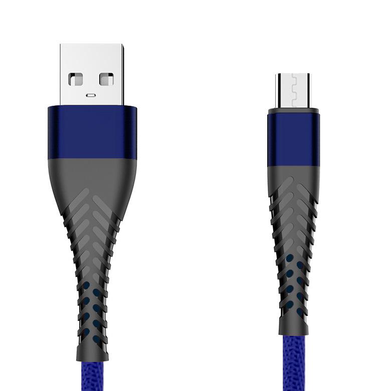 Wzmocniony kabel Spider micro USB 1m niebieski