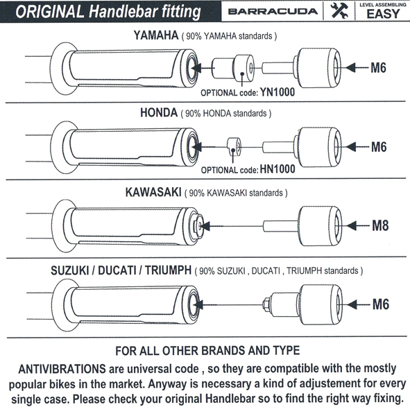 Końcówki Ciężarki Kierownicy Barracuda Złote