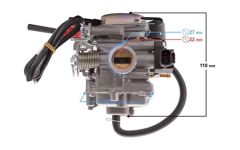 Gaźnik elektroniczny 4T 50ccm Euro4 Romet Sym Zipp Barton Junak Peugeot 