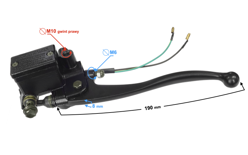 Pompa hamulcowa hamulca tylnego tył do skutera lewa