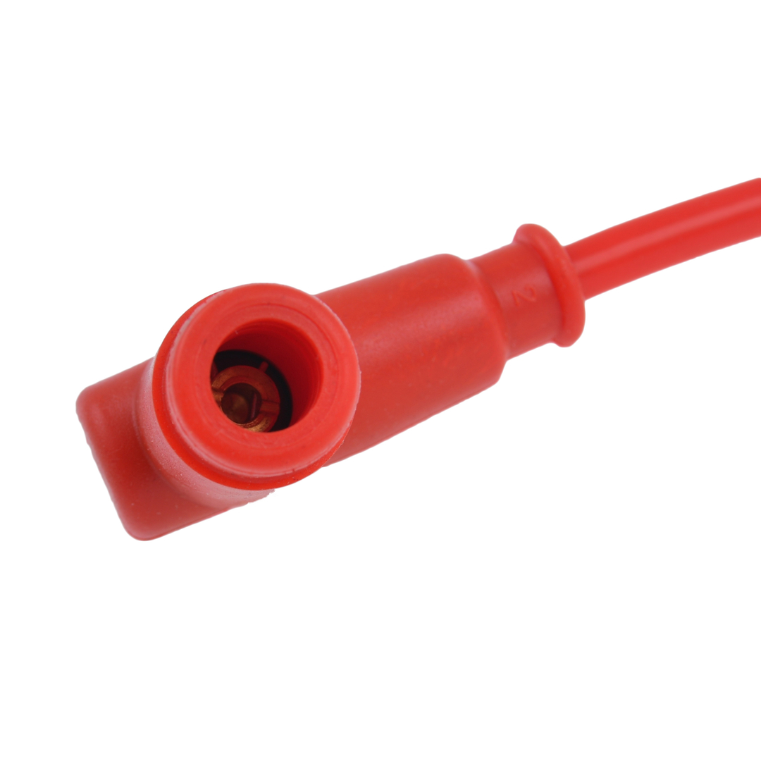 Fajka świecy silikonowa czerwona + przewód NGK