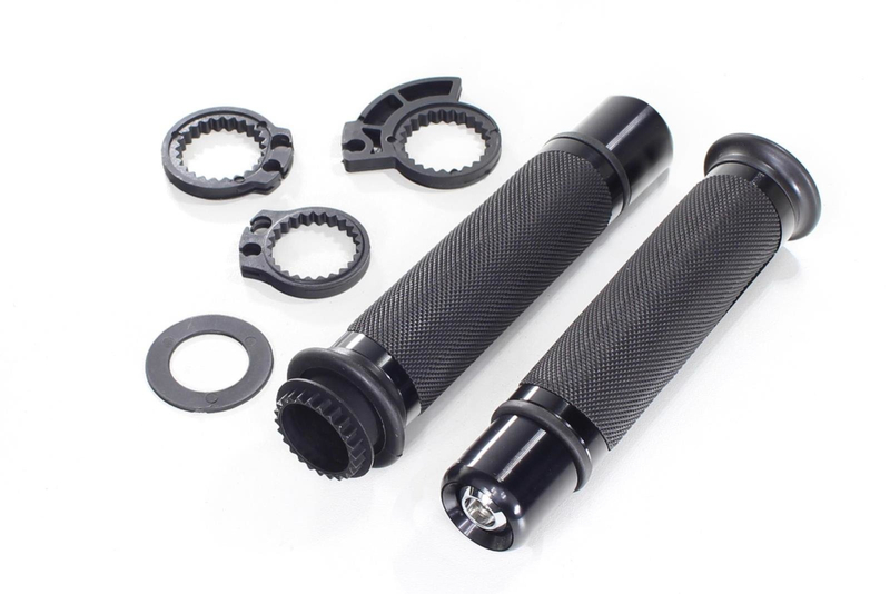 Manetki ciężarki gripy motocyklowe CL-013 czarny mat komplet