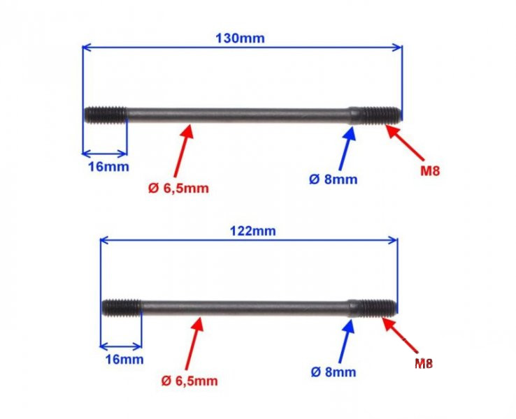 Szpilka cylindra kpl 4 szt do SHINERAY XY125-10D