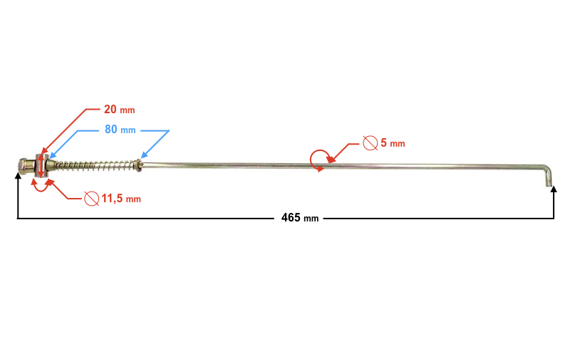 Cięgno hamulca motorower Barton Ranger Classic E4