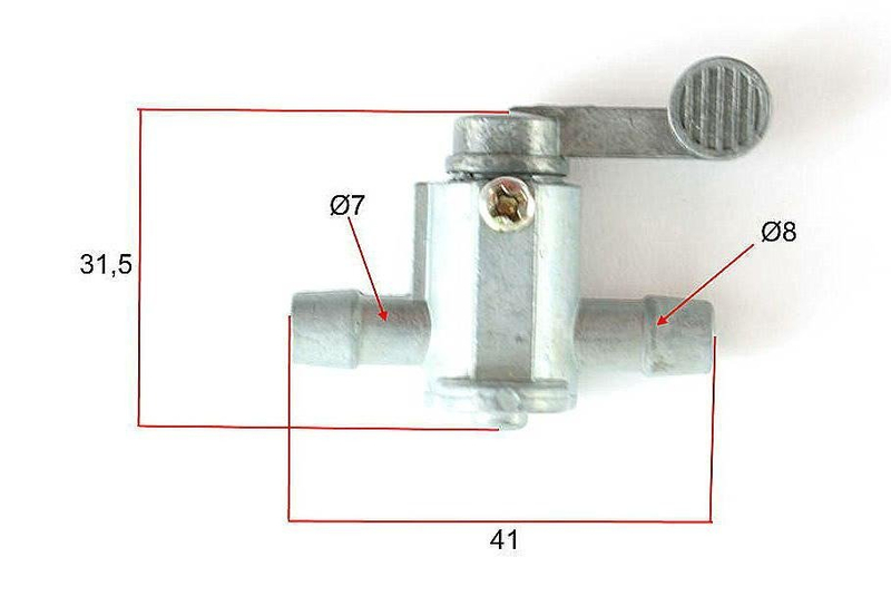 Kranik paliwa przelotowy 8mm quad atv cross enduro