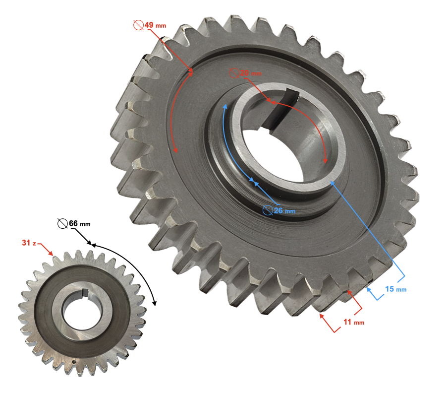 Zębatka wałka wyrównoważającego ATV Mikilon 180