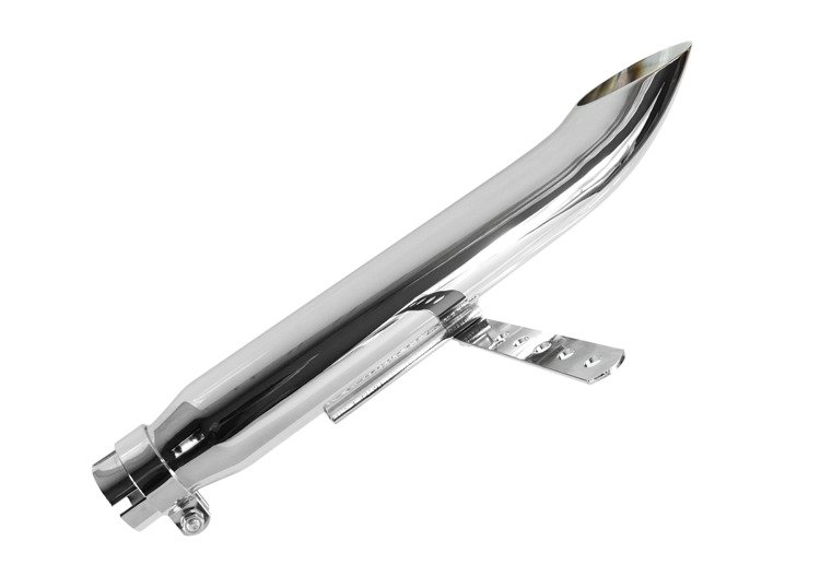Tłumik wydech chrom stalowy 50cm cafe racer retro