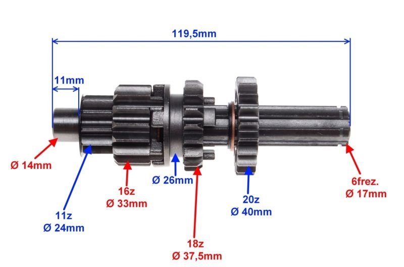 Wałek sprzęgłowy na łożysko igiełkowe King Łoś Atv